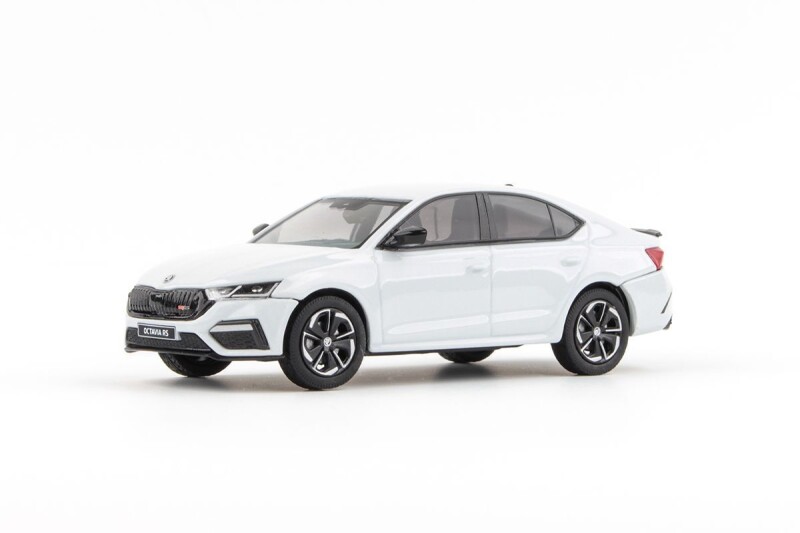 Abrex Škoda Octavia IV RS 1:43 Bílá Moon Metalíza